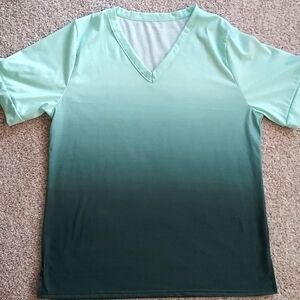 Fading style teal green shirt